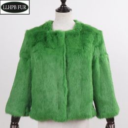 Women's Fur & Faux Short Style Russian Lady Natural Coats Winter Warm Jackets Women Slim Solid Real Overcoats