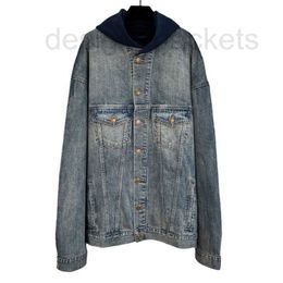 Men's Jackets Designer new denim patchwork jacket OS loose fit for both men and women TO1J