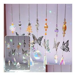 Garden Decorations 5/7Pcs Crystal Wind Chime Sunlight Catching Sun Catchers Pendant Wedding Windchimes Outdoor Ind Dhobn