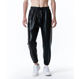 Men's Pants Male Casual Scale Print Drawstring Pocket Leggings Pant Trousers