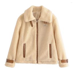 Women's Down Jeyzy Winter Warm European And American Young Lamb Fur Coat Motorcycle Cotton Jacket