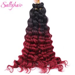 Hair Bulks Sallyhair Deep Wave Curly Synthetic Braiding Crochet Braids Hair Natural Water Wave High Temperaure Coloured Bulk Hair Extensions 230403