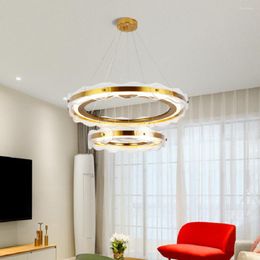 Chandeliers ChandeliersLED Pendant Lamp Nordic Luxury Modern Crystal Rings For Living Room Dining Bedroom Round Kitchen Decor Indoor Lights