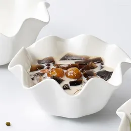 Bowls 1Pc 5.9Inches Ceramic Fishtail Shaped Dish Condiment Relish Plate Tableware Seasoning Sauce Snack Mini Bowl (White)
