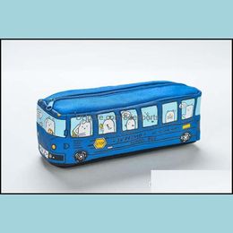 Pencil Bags Cases Office School Supplies Business Industrial 5Pcs Children Case Cartoon Bus Car Stationery Bag Cute Dhahs