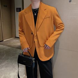 Men's Suits Korean Spring Fashion Two Piece Vest Suit Jacket Men Loose Casual Street Wear Social Oversize Clothing 2023