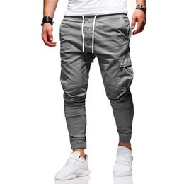 Mens Casual Solid Multi-pocket Trousers Pants Plus Size Joggers Sweatpants S-3xl W220307216E