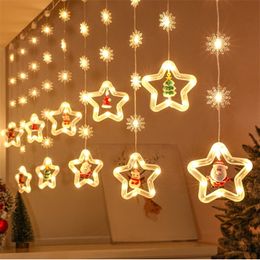 Other Event Party Supplies Christmas Lights 10LED Curtain Garland Merry Decorations for Home Ornaments Xmas Gifts Navidad Year Decor 230404