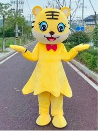 High quality Yellow Tiger Mascot Costumes Halloween Fancy Party Dress Cartoon Character Carnival Xmas Easter Advertising Birthday Party