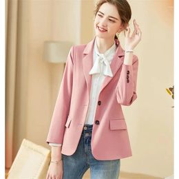 Women's Suits Pink Blzer 2023 Beige Spring And Autumn Korean Everything With Loose Temperament Female Coat Ladies High-grade Suit Jacket