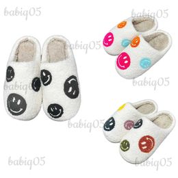 Women Home Winter Slippers Small Black Faces Style Fluffy House Cute Gift Fleece Flat Ladies Indoor HouseShoes T231104