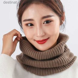 Scarves Korean Men Knit Cashmere Elastic Hedging Fake Collar Snood Female Winter Thick Wool Cycling Windproof Neck Guard Warm Scarf O20L231104