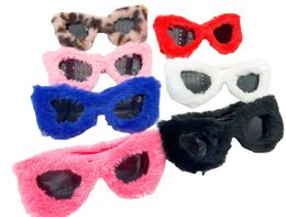 Glasses Trendy Women Plush Fuzzy Cat Eye Sunglasses Punk Soft Fur Veet Shades Ladies Handmade Party Eyewear Gafas De Sol