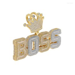 Chains Iced Out Letter Pendant Paved Cz Stone With Rope Chain For Men Boy Punk Styles Hip Hop Necklace Jewellery Drop Ship