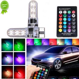 New 2x T10 Waterproof W5w 501 Car Wedge Side Light Bulb-6SMD 5050 RGB 7 Colour LED Remote Control (NO Battery)Strobe Flash Wedge Lamp