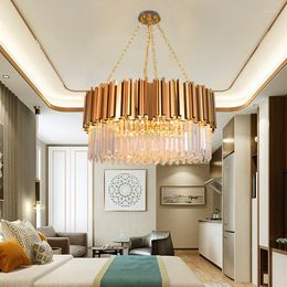 Chandeliers Modern LED Chandelier Luxury Gold Stainless Steel Lights Living Dining Room Bedroom Kitchen Villa Pendant Lamps Indoor Lighting