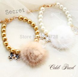 Dog Apparel Cute Pet Pearl Collar Princess Bow Necklace Cat Jewellery Adjustable Puppy Accessories Chihuahua Wedding Stuff ZZ