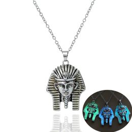 Chains Kolye Collares Glowing Necklace Egyptian Pharaoh Shape Pendant Halloween Christmas Gift Fashion And Women Luminous Series