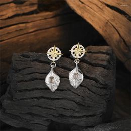 Dangle Earrings 925 Sterling Silver Star Light Luxury Natural Pull Feldspar Drop For Women Classic Jewellery Accessories