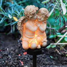 Novelty Lighting New Garden Solar Baby Angel Lights Outdoor Solar Lights Outdoor Pathway Led Lights for Landscape Patio Lawn Yard Driveway P230403