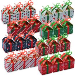 Christmas Decorations 24 Assorted 3D Gift Boxes Holiday Goodie Paper Xmas Treats Party Favours Drop Delivery Amj3L