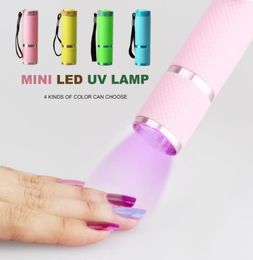 MINI UV Light Hand Held Portable Travel LED Lamp Gel Polish 10s Fast Dryer Cure Manicure tools 4 Colour are available2356047