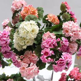 Decorative Flowers & Wreaths Artificial Geranium Red Pink Plant Plants Flower Home Christmas Xmas Decor Simulation Dried