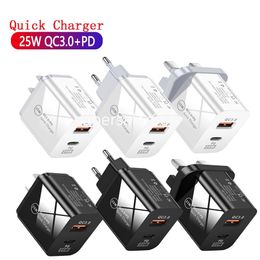 Fast Quick Charge 25W 18W 20W PD USB-C Wall Charger Eu US UK Power Adapters Chargers For Ipad IPhone 13 14 15 Htc Huawei s1