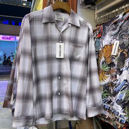 2024ss Oversized Plaid Shirt for Men Women 1 High Quality Casual Long Sleeved Shirts