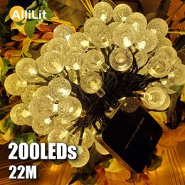 Novelty Lighting 200 LED String Light Outdoor Solar Fairy Lights 22M IP65 Waterproof Garland Christmas Decoration Wedding Lamp Garden P230403