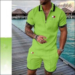 Luxurygarment888 Mens Designer Tracksuits Luxury Two Piece Set Autumn Brand Printed Outfits Cotton Blend Short Sleeve Polo T-shirt and Shorts Sports Suit 15SZ