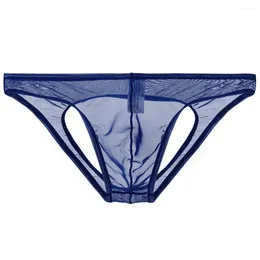 Underpants Men Ultra-Thin Transparent Sheer Briefs Quickly Drying Underwear Open Crotch Thong Breathable Panties Low Rise Elasticity Panty