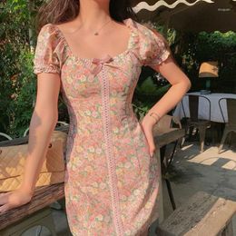 Casual Dresses Summer Sexy Floral Mini Dress Women Elegant Korean Sweet Cute Designer Female High Street Bandage Beach 2023