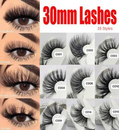 Super Long 2530 mm 3D Mink Lashes 100 Real Mink Eyelashes Crisscross Natural Full Fake lashes Beauty Makeup Fluffy False Eyelash7481560