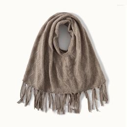 Scarves Fringed Cashmere Cape Shawl Autumn And Winter Ladies Warm Loose Short Knitted Cloak.