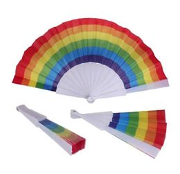 Rainbow Pride Folding Hand Fans vibrant colors LGBT fanS for pride party Festivals wedding dance events