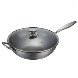 Pans -selling Commercial Non-stick Wok Household Stainless Steel Uncoated Induction Cooker Gas Stove Pan Cooker. Eco-Friendly