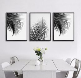 Black White Palm Tree Leaves Canvas Posters And Prints Minimalist Painting Wall Art Decorative Picture Nordic Style Home Decor6245682