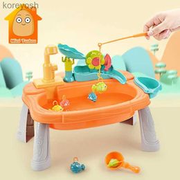 Kitchens Play Food Kids Pretend Play Kitchen Simulation Electric Dishwasher Sink Toy Role Play Fishing Wash Dish Educational Toys For Girls GiftL231104