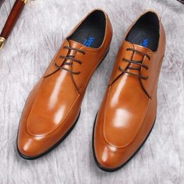 Dress Shoes Black Brown Oxford Man Business Shoe Fashion Designer Handmade Wedding Formal Genuine Leather Original Men