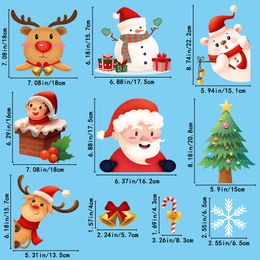 Christmas Decorations 8Sheets Chirstmas Window Clings Xmas Santa Claus Reindeer Stickers Decals For Decoration Drop Delivery Amojk