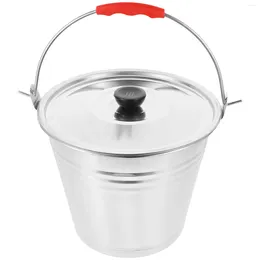 Take Out Containers 1Pc Stainless Steel Round Bucket Premium Pail Durable