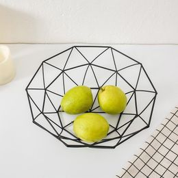 Storage Bottles & Jars Nordic Creative Wrought Iron Fruit Basket Living Room Household Plate Simple Bowl Snack