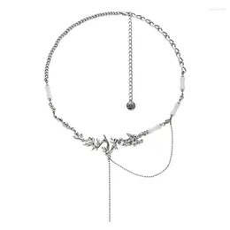 Pendant Necklaces Eetit Temperament Stone Metal Dragon Tassel Collar Chain Neck Necklace Personality Silver Colour Fashion Jewellery For Women