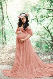 Maternity Dresses Pregnant Fairy Lace Party Dress Pregnant Women's Long Dress Po Shooting Women's Plus Size Dress Baby Shower Dress 230404