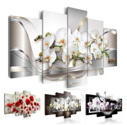 Modern Prints Orchid Flowers Oil Painting on Canvas Art Flowers Wall Pictures for Living Room and Bedroom No Frame sggs6295569