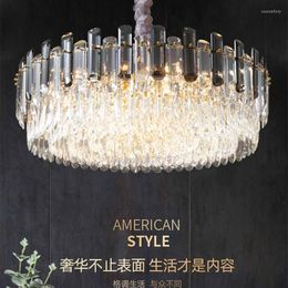 Pendant Lamps Round Crystal Chandelier Modern Creative Smoke Grey Bedroom Dining Living Room Light Luxury