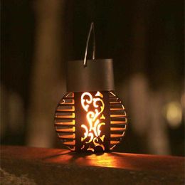 Novelty Lighting LED Solar Light Bulb Outdoor Waterproof Flickering Flame Effect Ball Solar Hanging Lantern Lamp For Patio Garden Yard Xmas Decor P230403