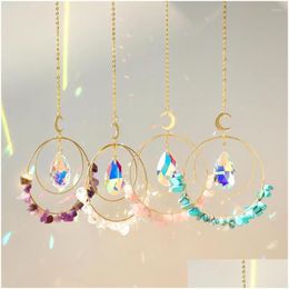 Garden Decorations Crystal Suncatcher For Car Rainbow Prism Window Decoration Outdoor Natural Stone Sun Catcher Ge Dhmey