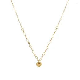 Pendant Necklaces 316L Stainless Steel Simplicity Love Heart-Shaped Split Joint Chain Ladies Fashion Jewelry SAN1739
